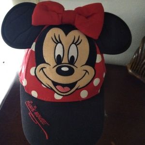 Disney Parks Minnie Polka Dot Baseball Cap w/ Ears